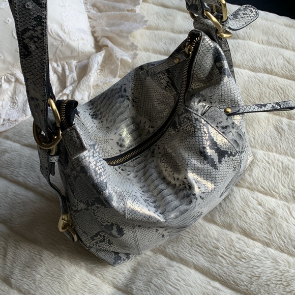 Y2K SHARIF Snakeskin reptile print LEATHER HOBO BAG Purse - Picture 8 of 14